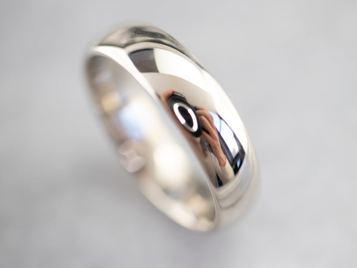 Heavy 14 Karat White Gold Band