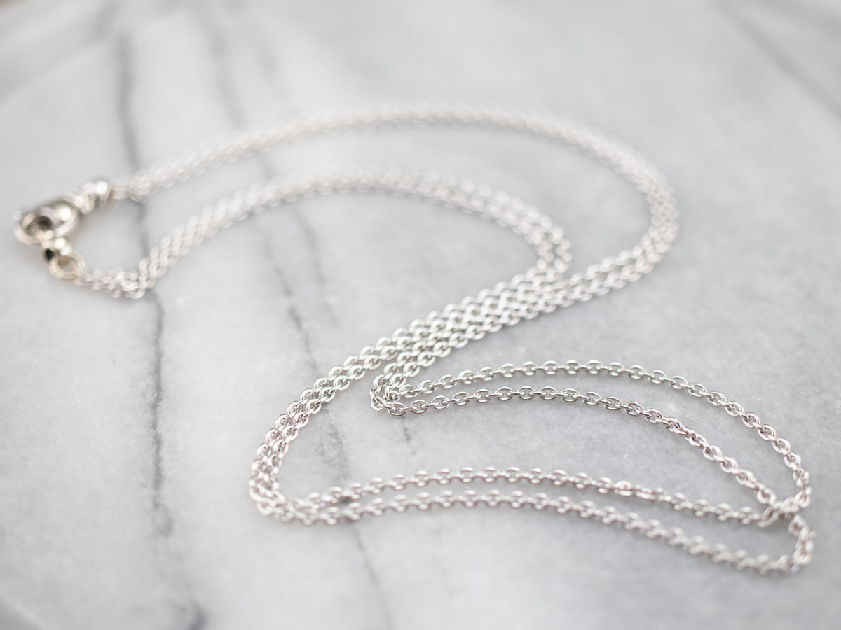 White Gold Double Layer Chain Necklace