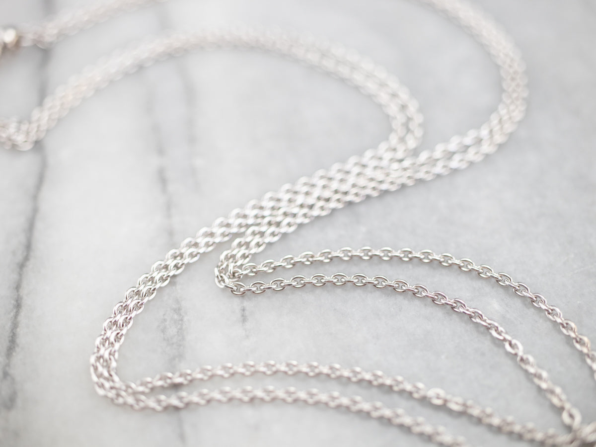 White Gold Double Layer Chain Necklace