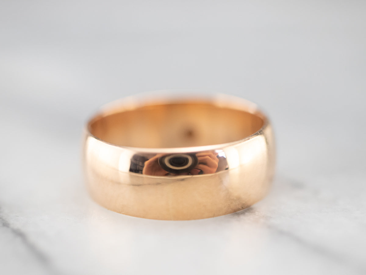 Unisex Antique Rose Gold Band