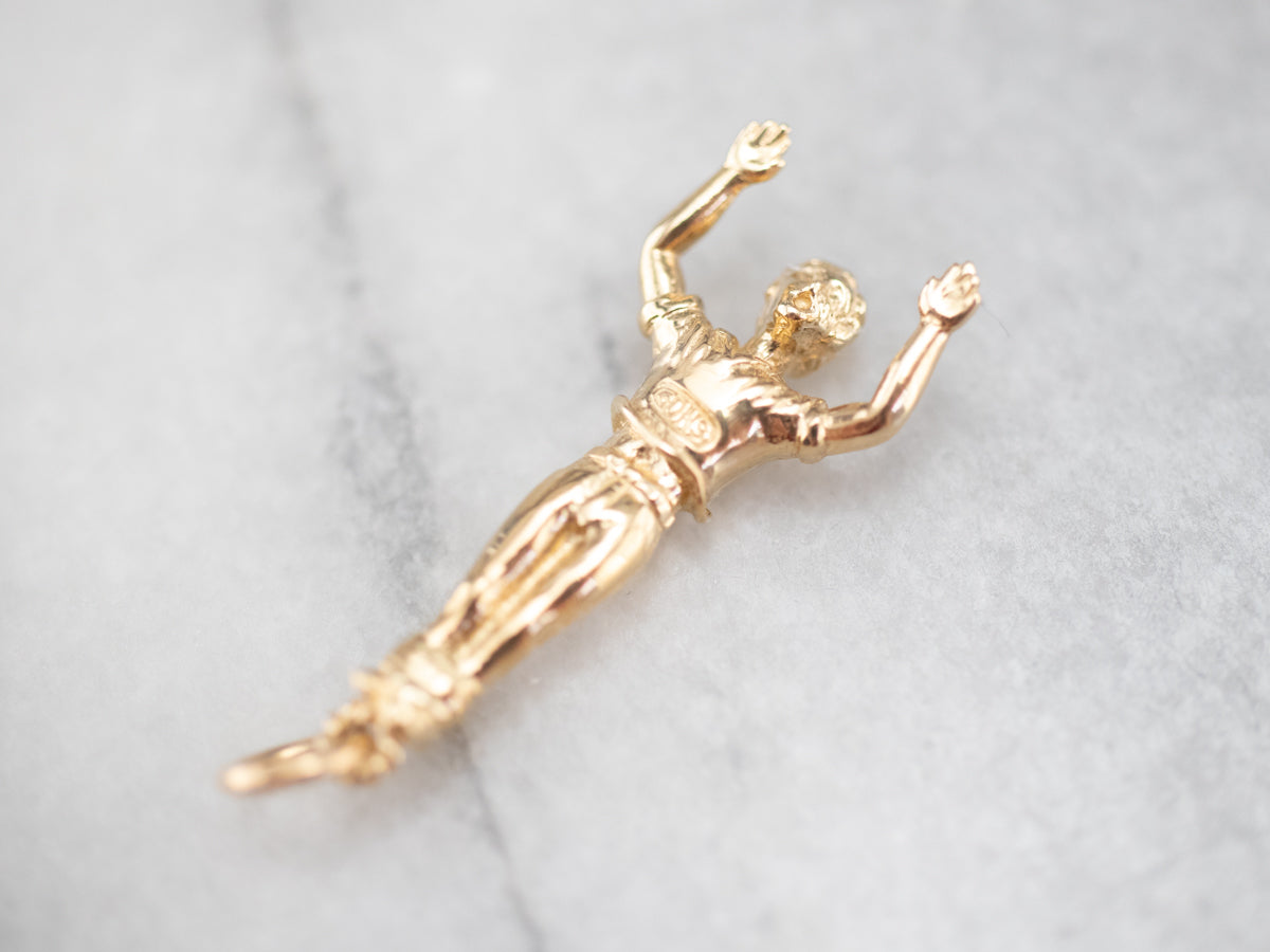 Vintage Gold Bungee Jumper Charm