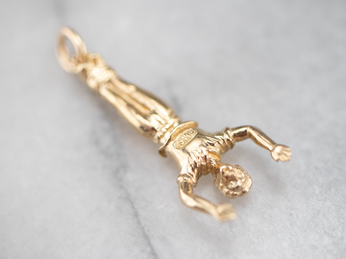 Vintage Gold Bungee Jumper Charm