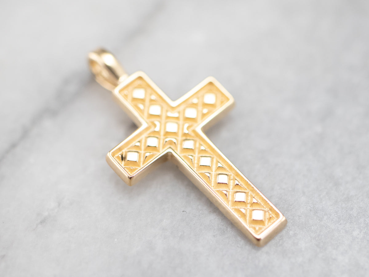 Yellow Gold Patterned Cross