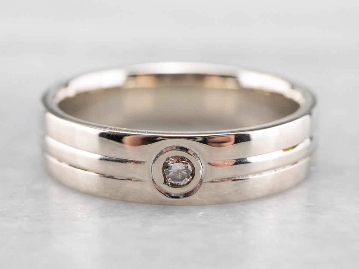 White Gold Bezel Set Diamond Band