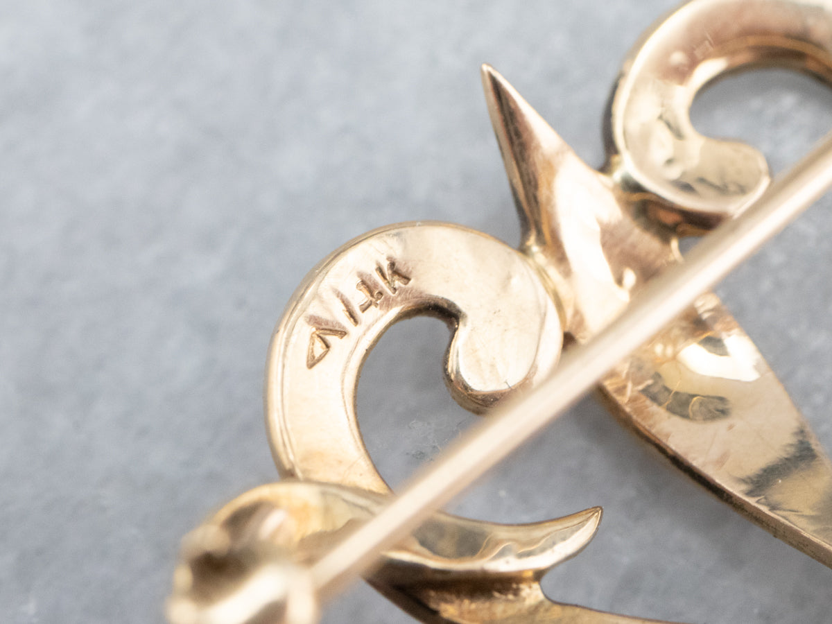 Antique Diamond and Seed Pearl Brooch