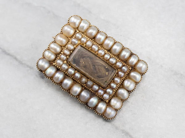 Victorian Seed Pearl Mourning Hair Pin