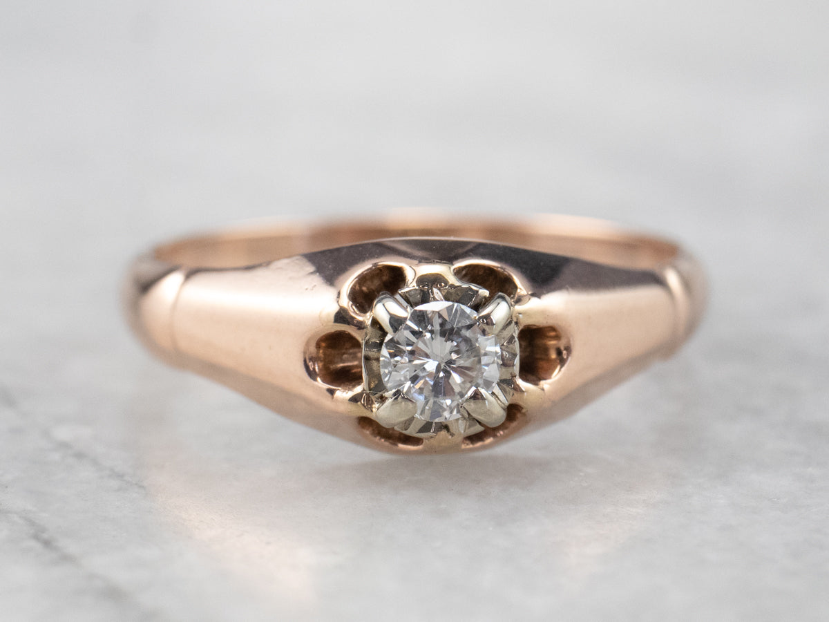 Buttercup Diamond Rose Gold Solitaire Engagement Ring