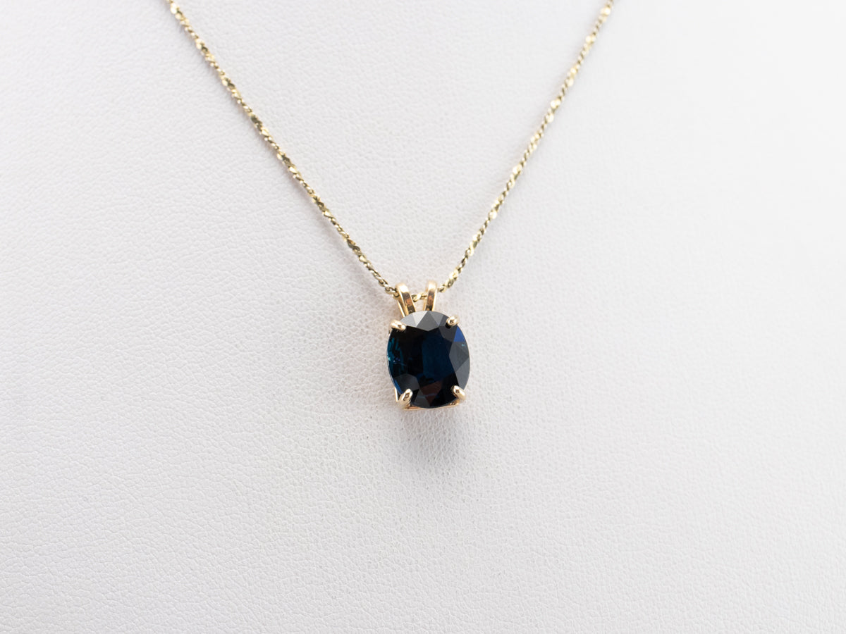 Large Sapphire Solitaire Pendant