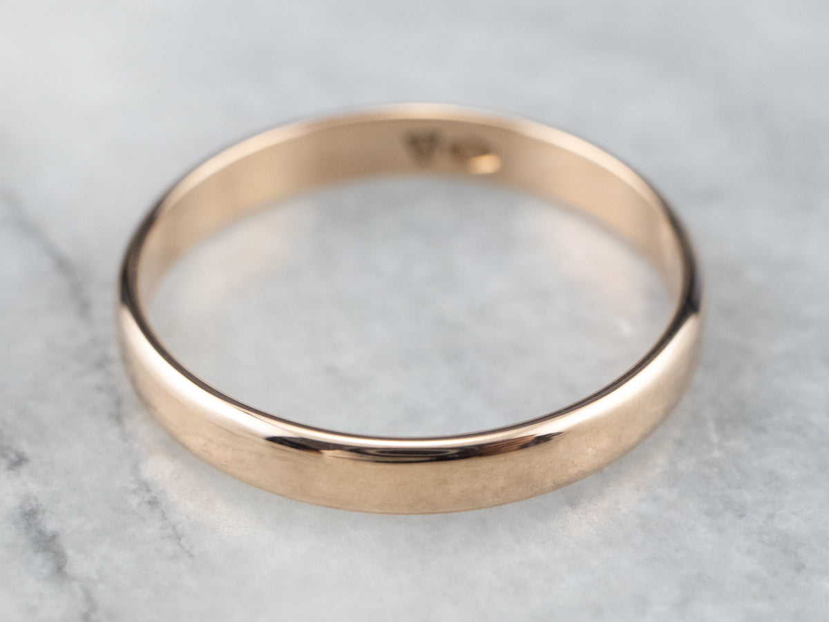 Unisex Antique Rose Gold Band