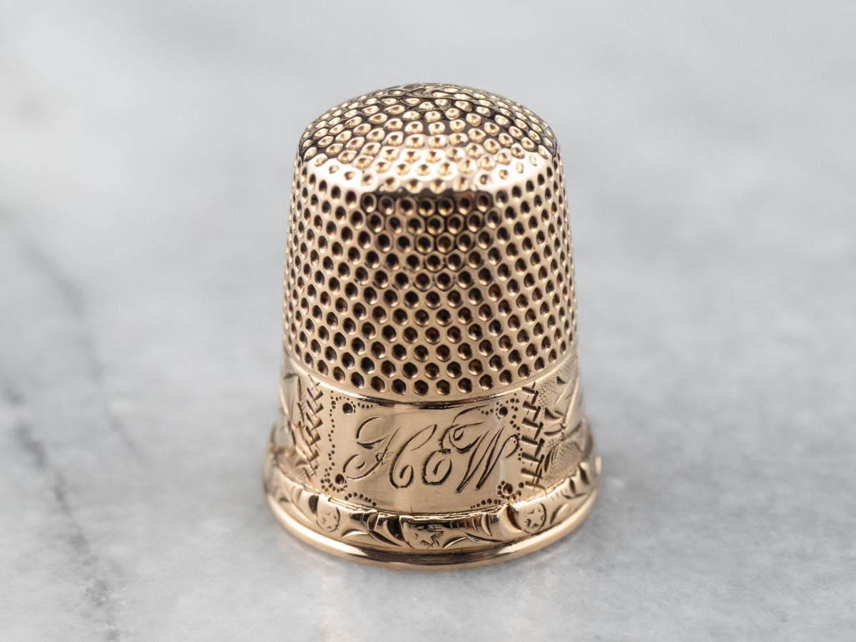 Victorian Rose Gold Thimble