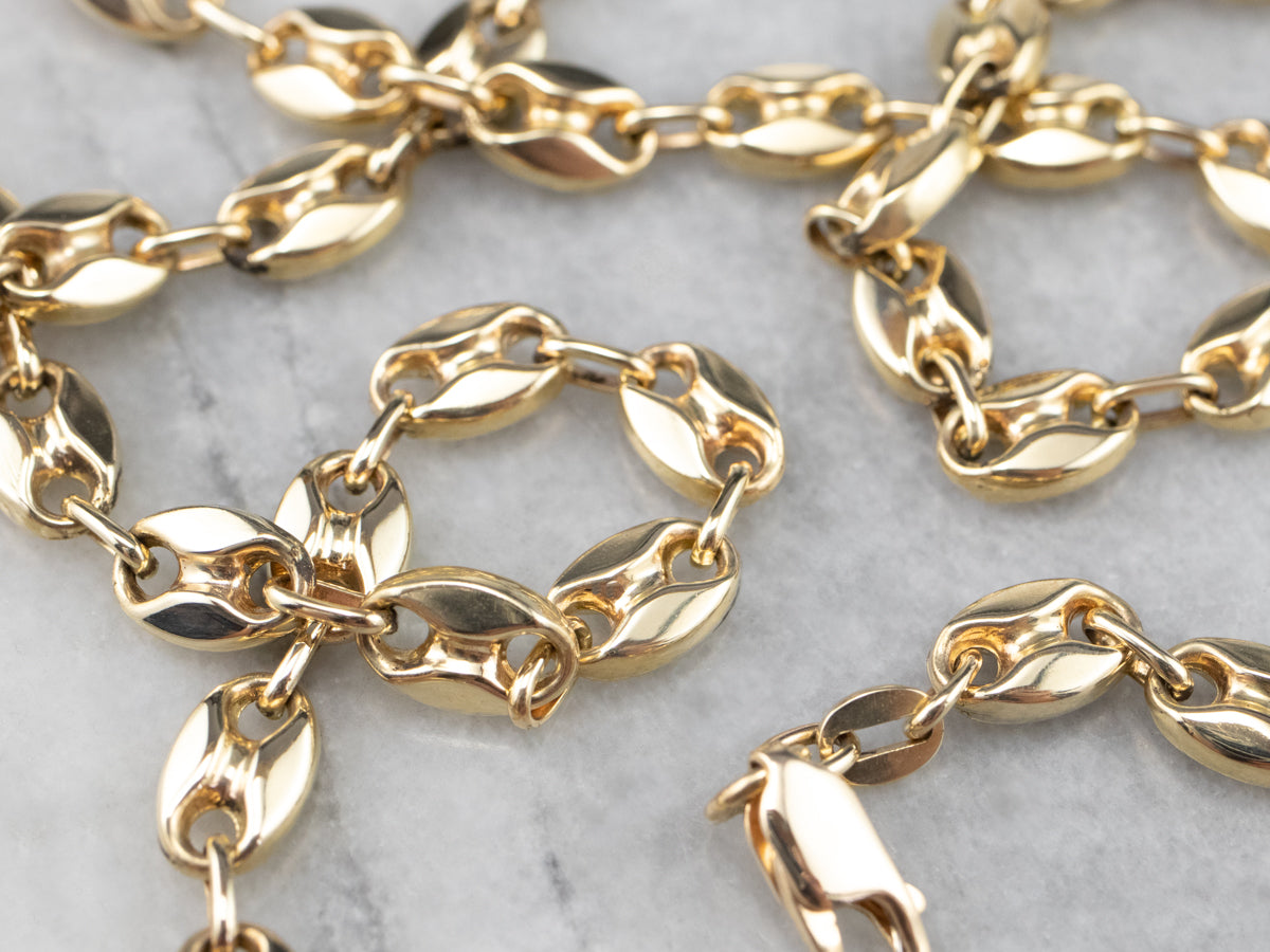 14K Gold Chunky Anchor Chain Necklace