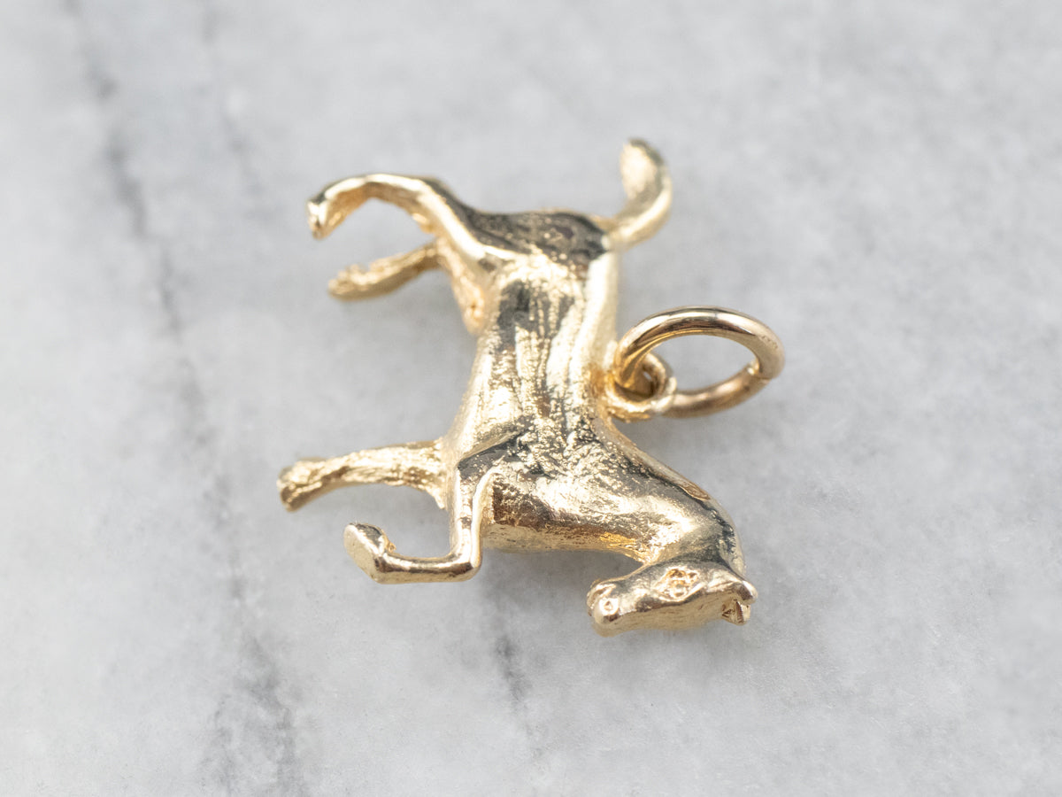 14K Gold Trotting Horse Charm