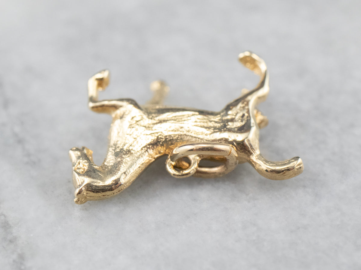 14K Gold Trotting Horse Charm