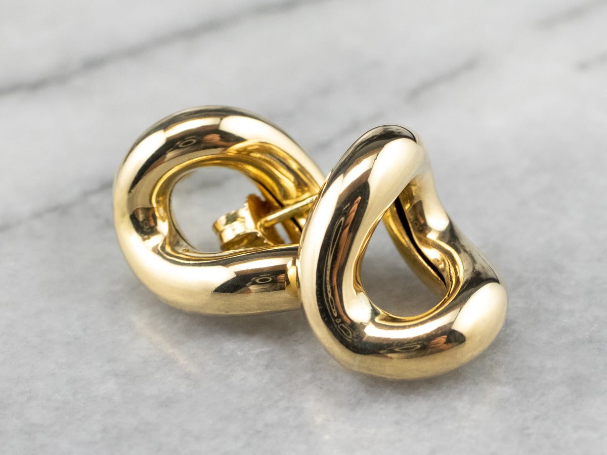 Sculptural 18K Gold Stud Earrings