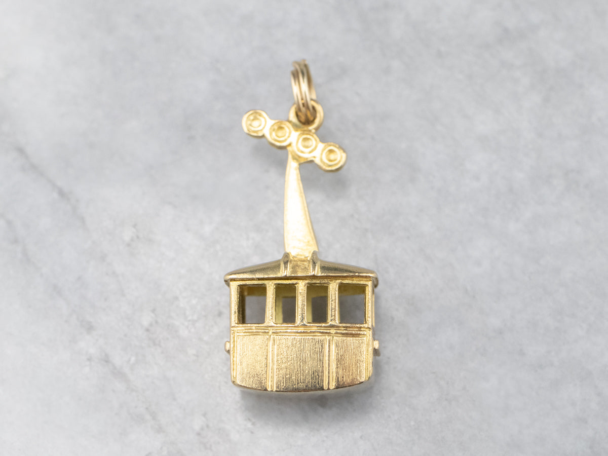 Banff Gondola Lift Charm 14k Yellow Gold good Colorado Souvenir Pendant