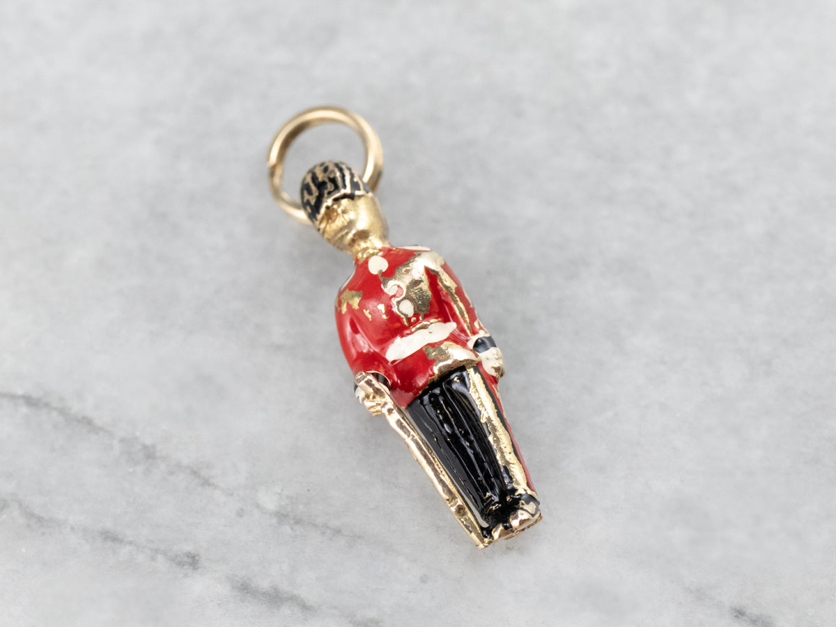 The Queen&#39;s Guard Gold and Enamel Charm