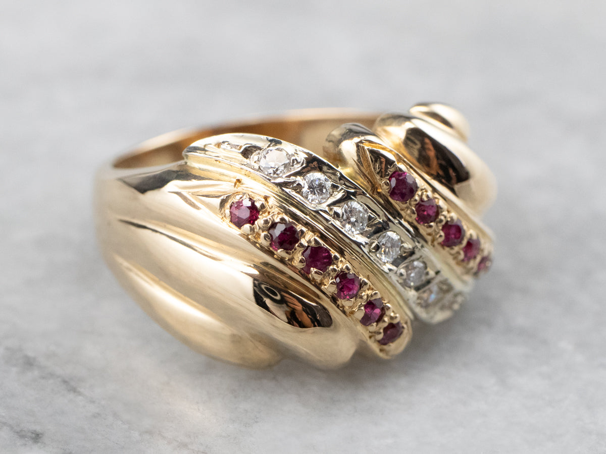 Vintage Ruby and Diamond Statement Ring