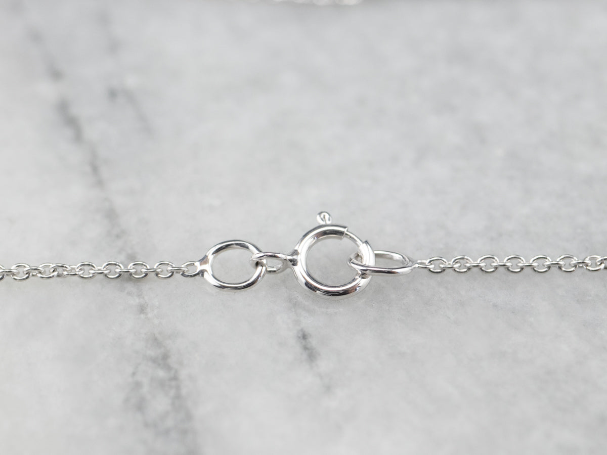 Sleek White Gold Diamond Bar Necklace