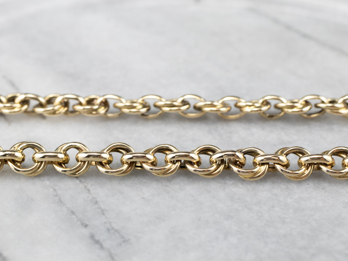 14K Gold Long Chunky Chain Necklace