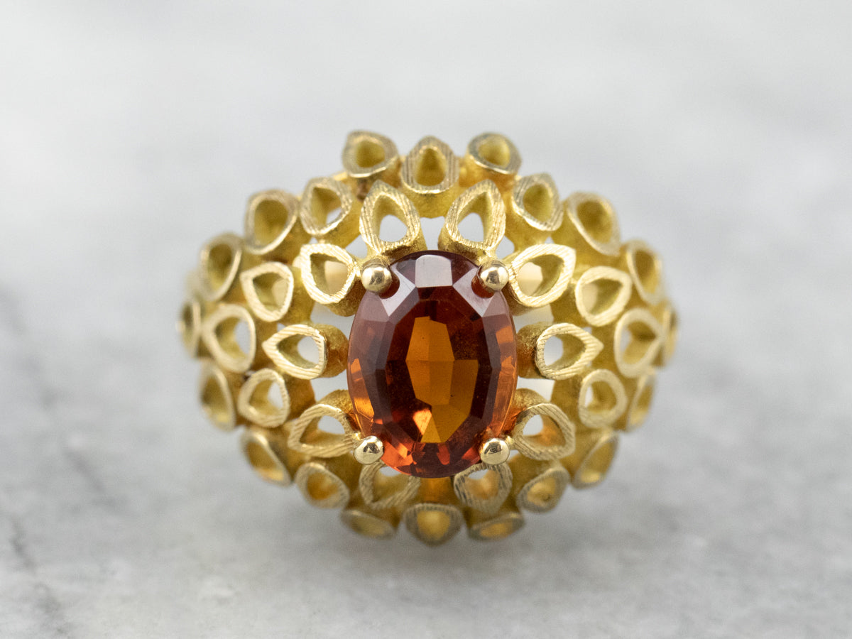 Funky Citrine Statement Ring