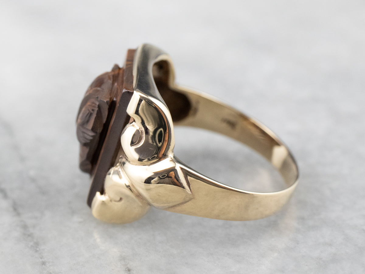 Men's Tiger's Eye Intaglio Ring