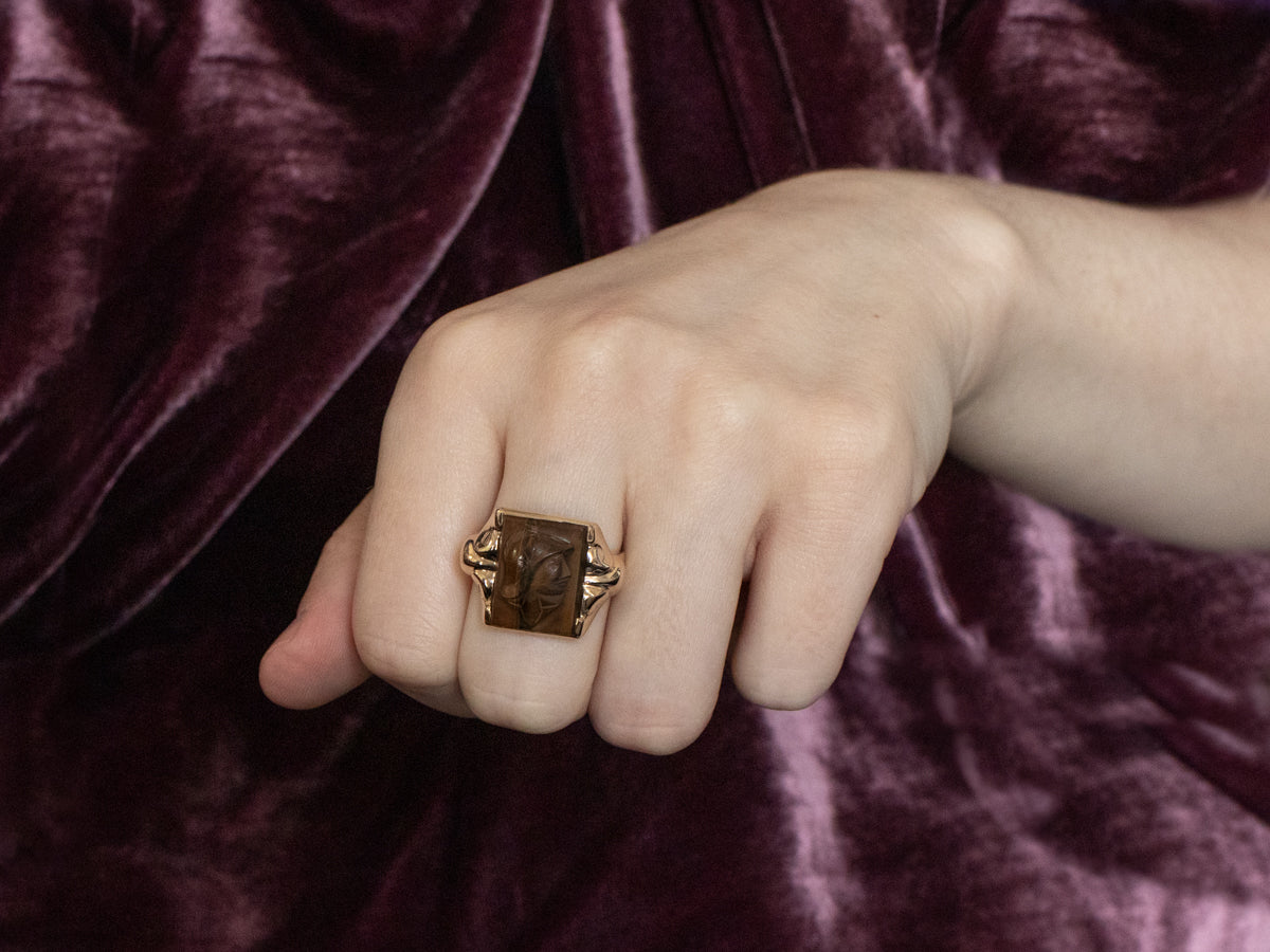 Men's Tiger's Eye Intaglio Ring