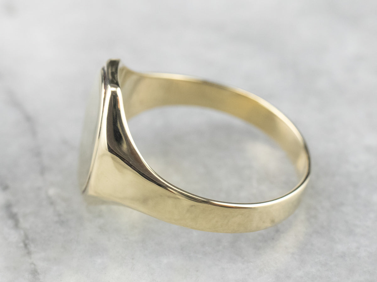 Unisex Vintage Gold Signet Ring