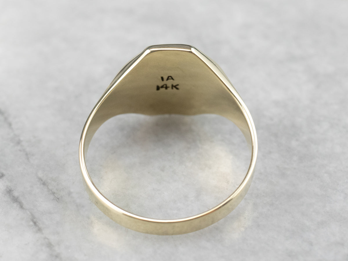 Unisex Vintage Gold Signet Ring