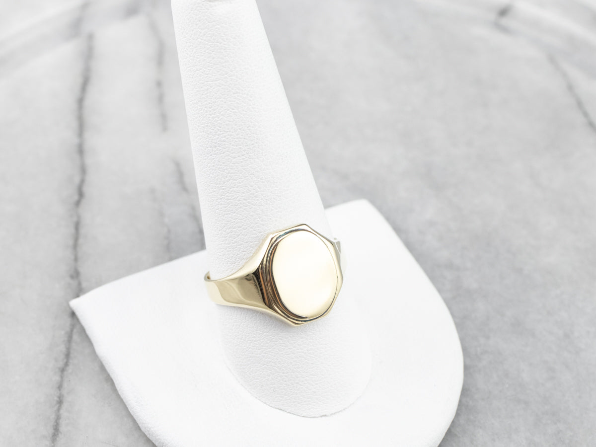 Unisex Vintage Gold Signet Ring