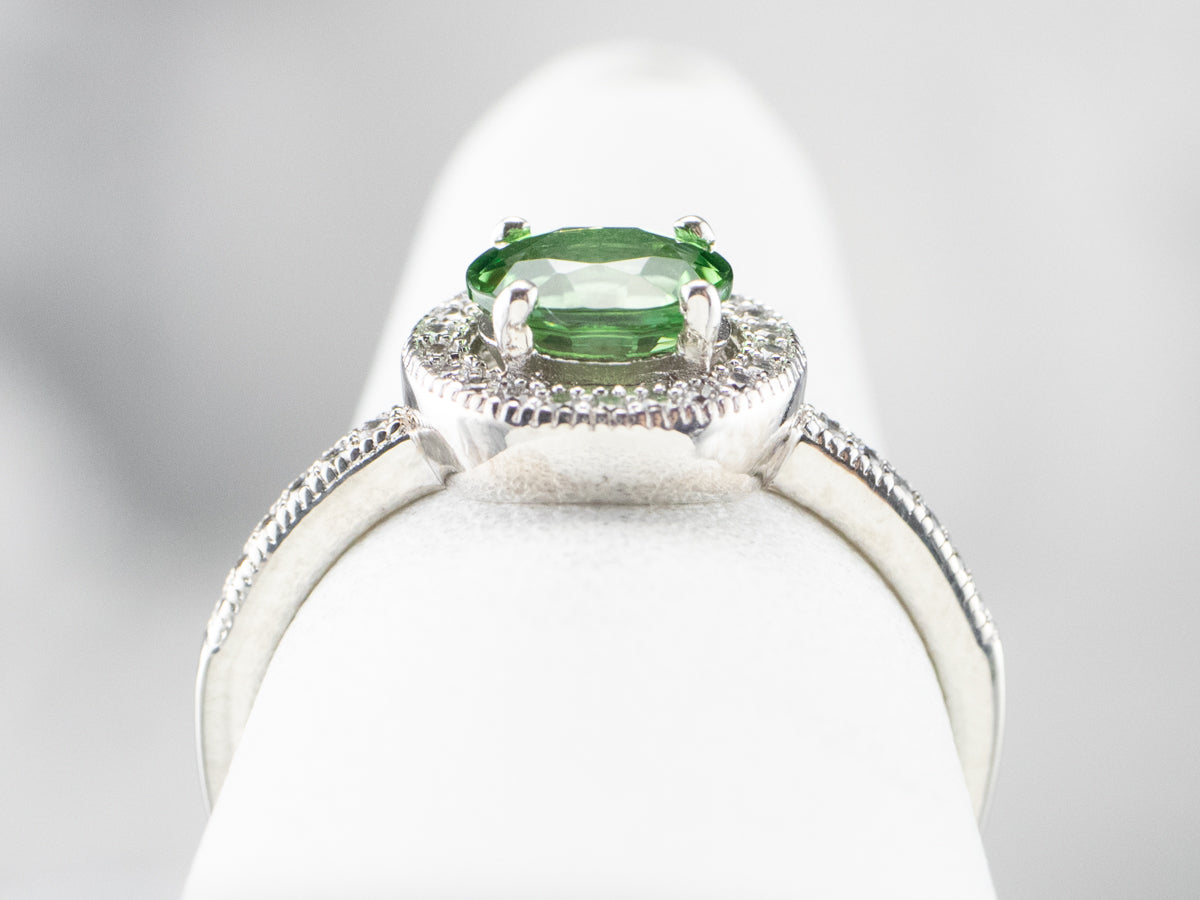 925 Sterling factory Silver Tsavorite Ring