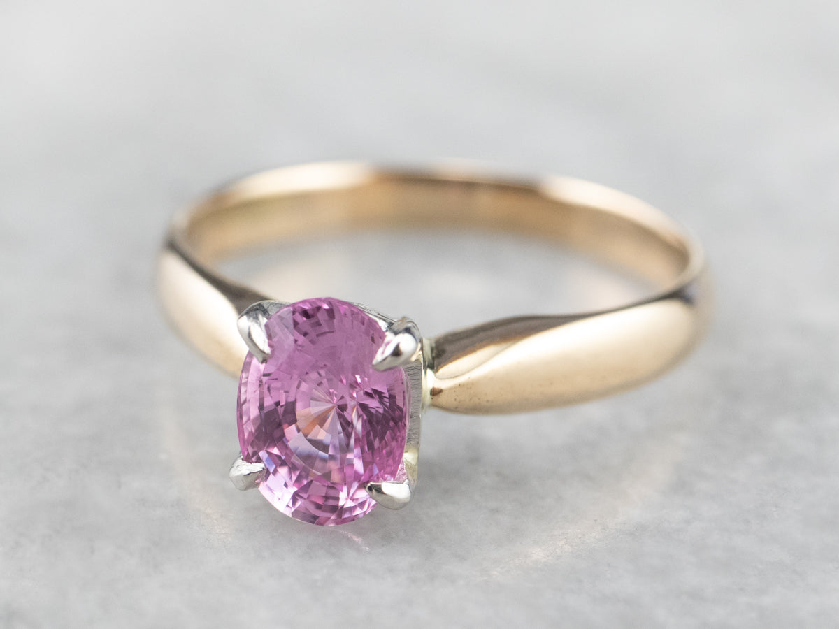 Pink Sapphire Solitaire Engagement Ring