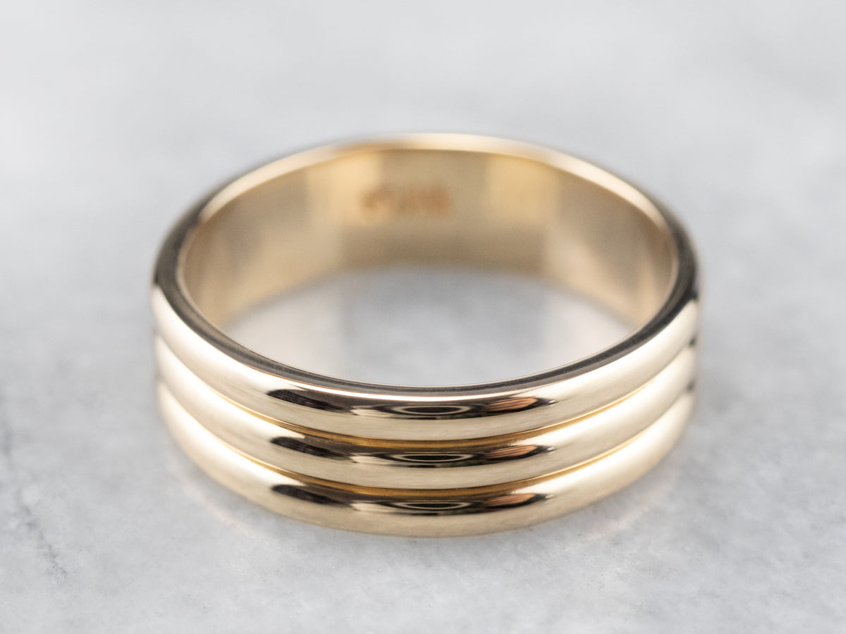 Three Row Gold Band Ring