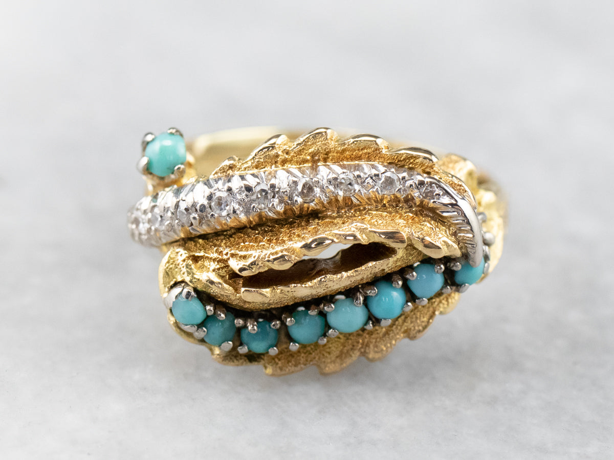 Turquoise and Diamond Statement Ring