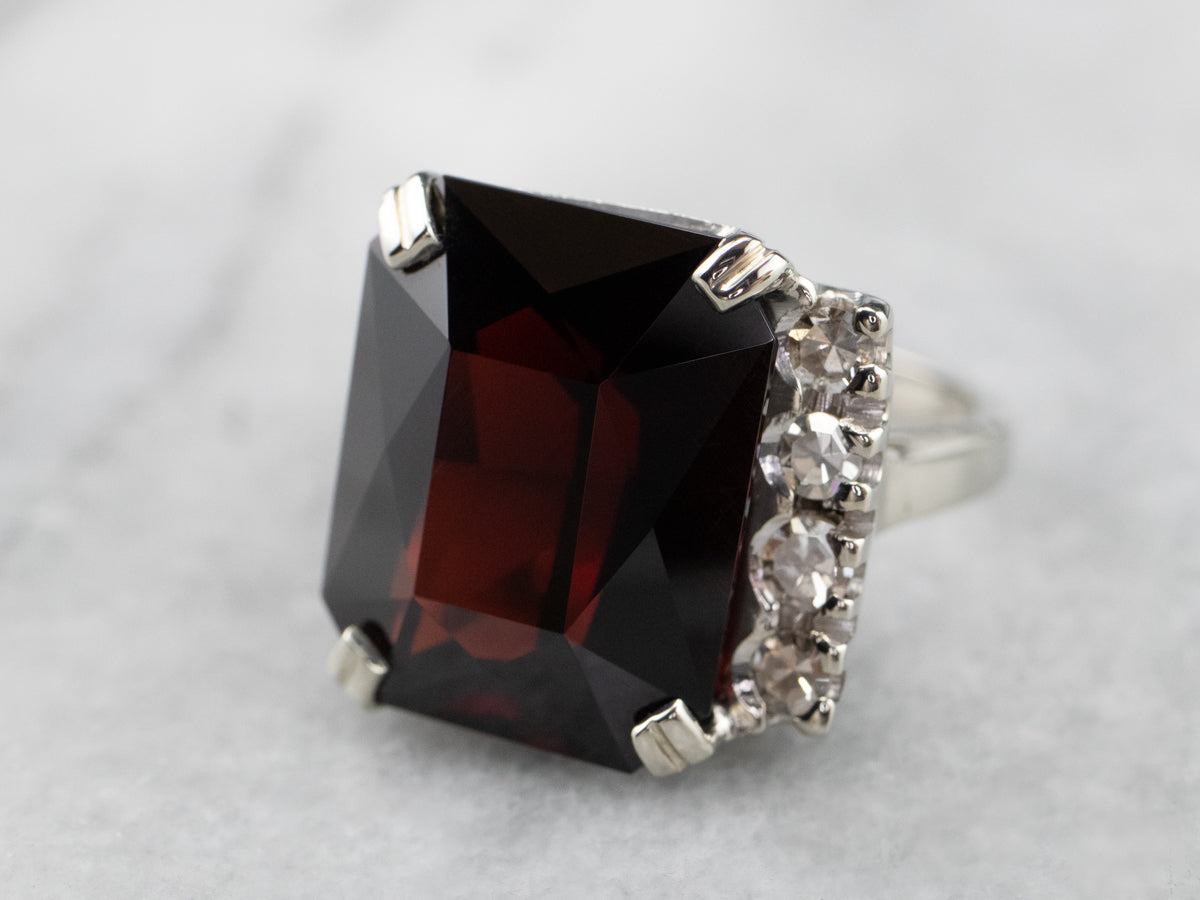 Pyrope Garnet and Diamond Cocktail Ring