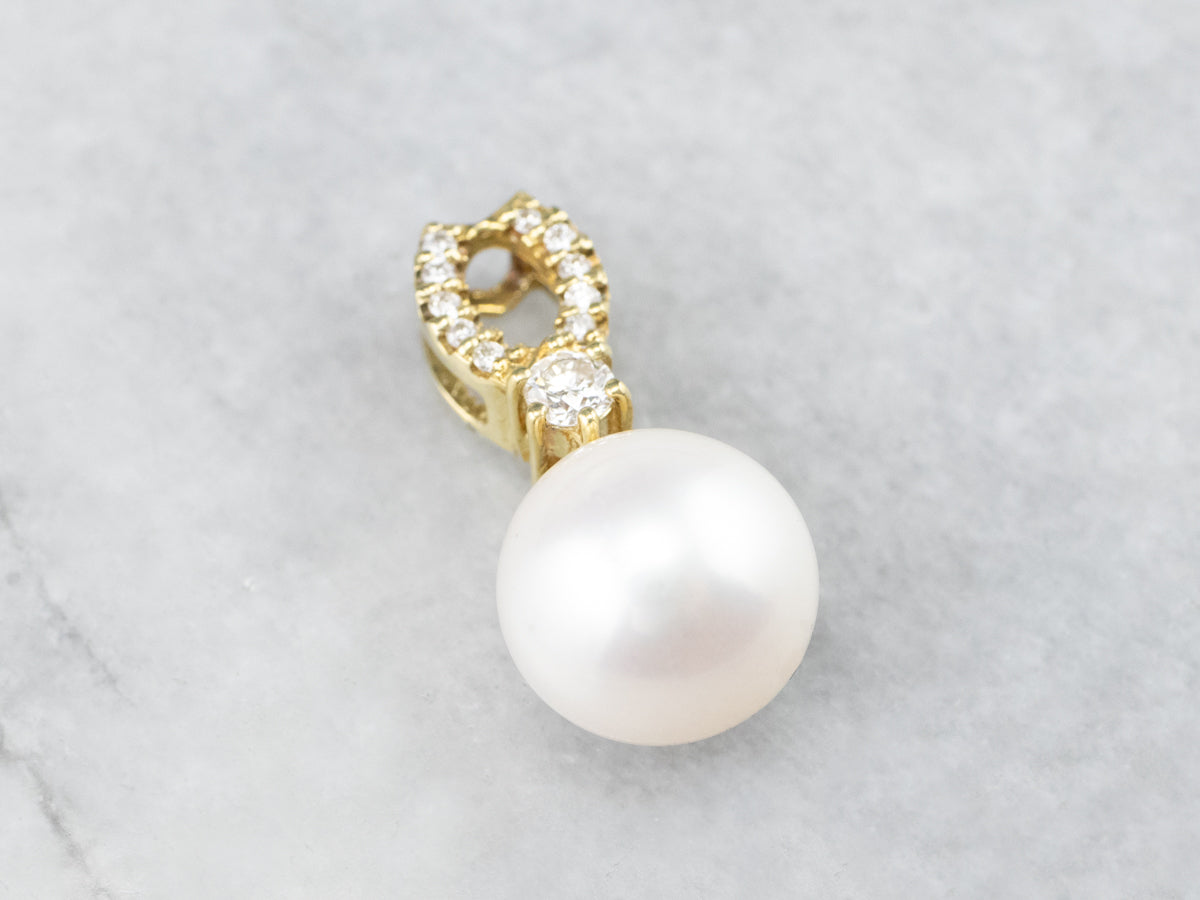 Pearl Diamond 18K Gold Pendant