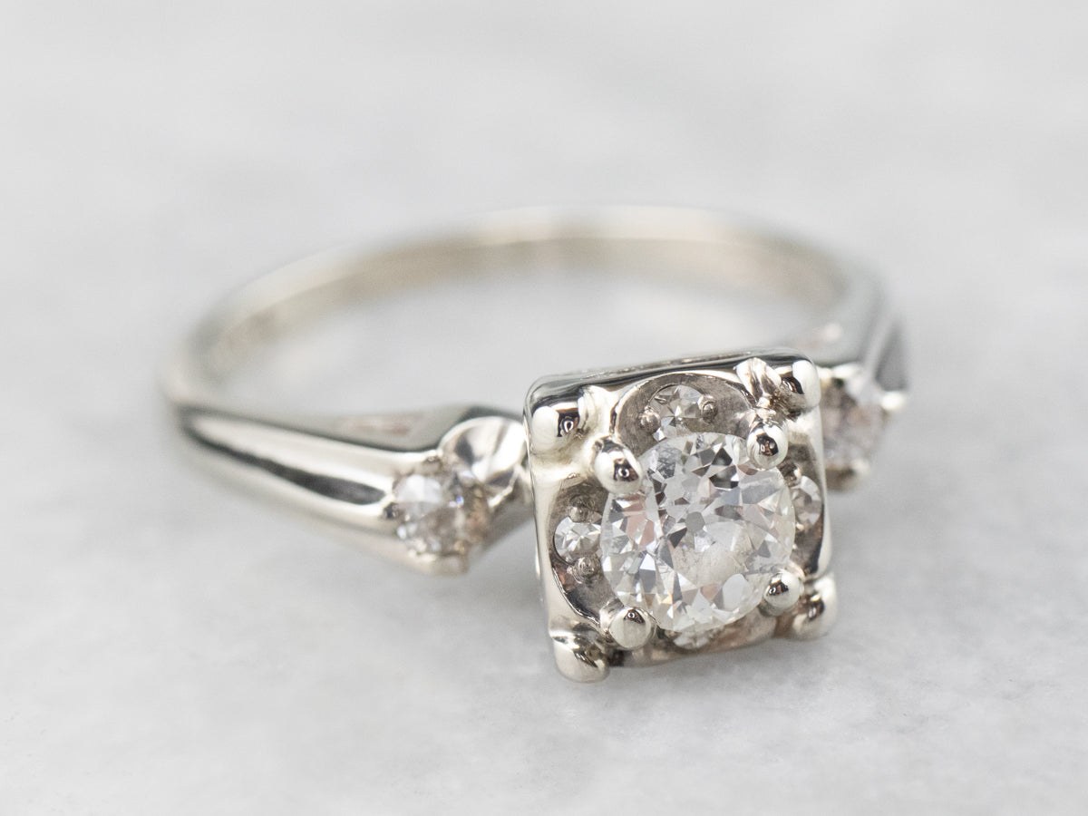 Retro Old Mine Cut Diamond Engagement Ring - Market Square Jewelers