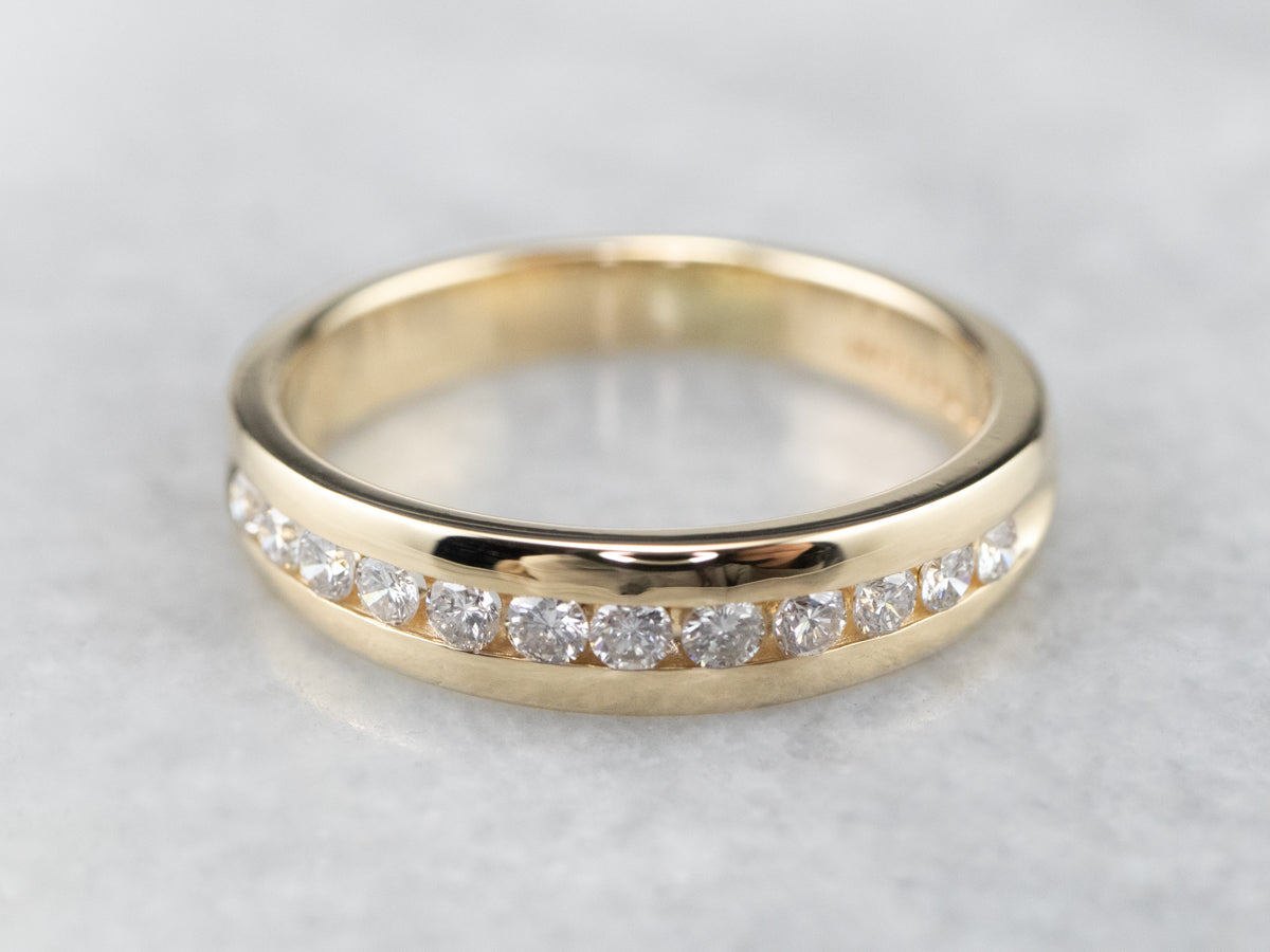 Channel Set Diamond Wedding Band