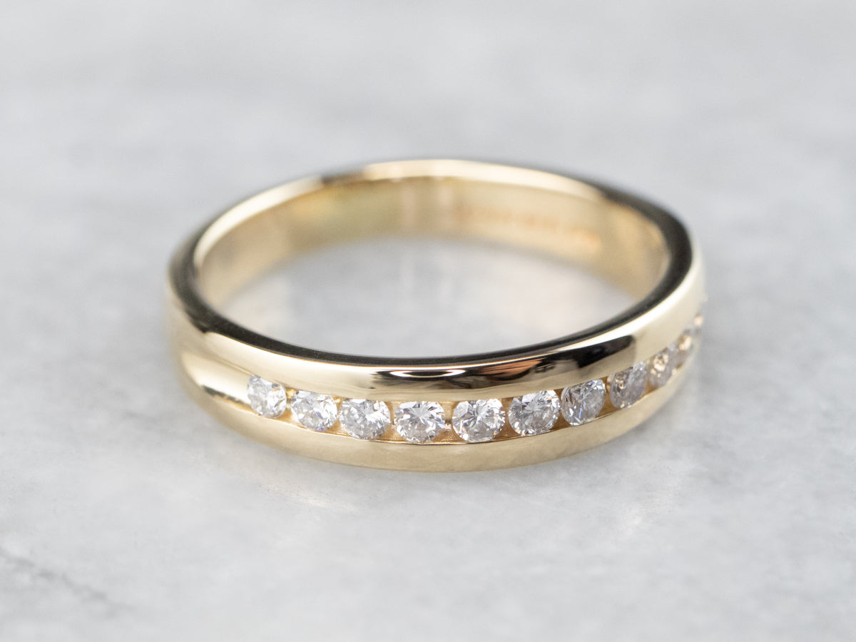 Channel Set Diamond Wedding Band