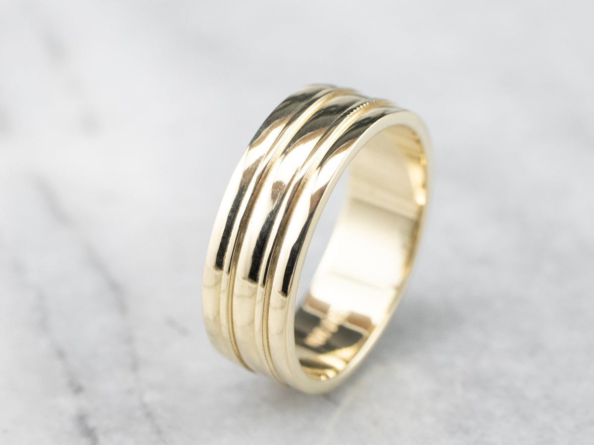 Unisex Stacked Gold Band