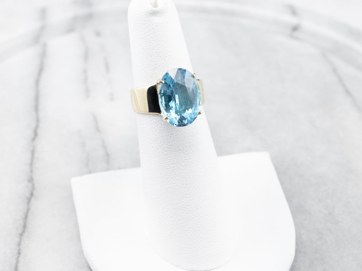 Blue Topaz and Gold Statement Ring