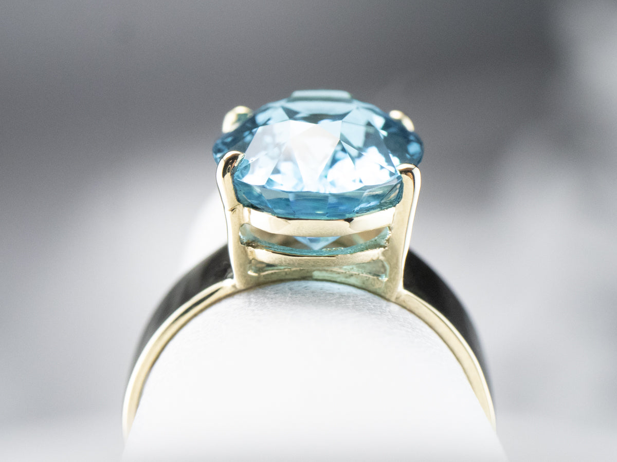 Blue Topaz and Gold Statement Ring