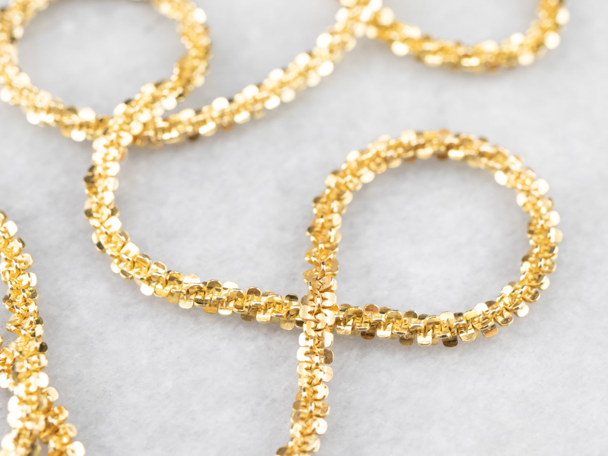 14K Gold Sparkling Fancy Chain Necklace