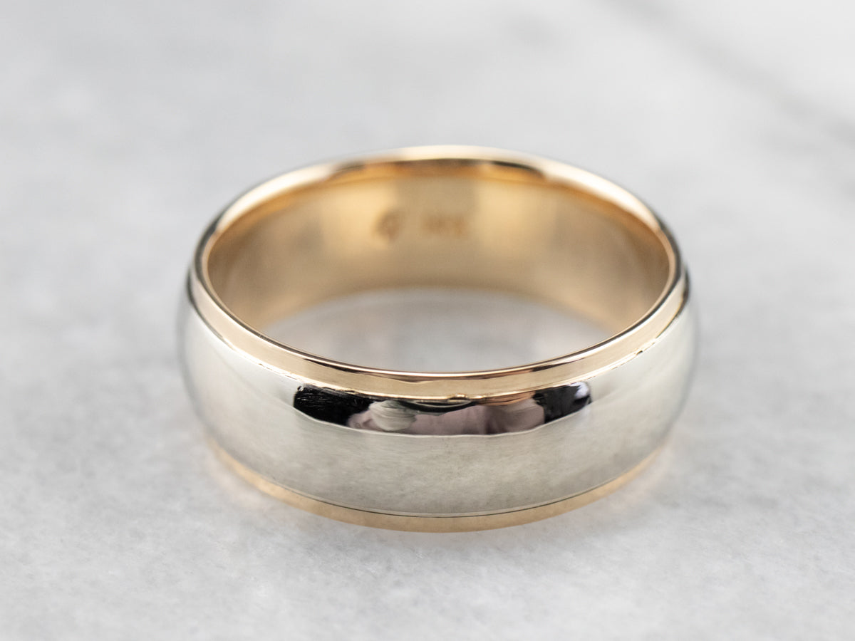 Men&#39;s Two Toned Gold Wedding Band