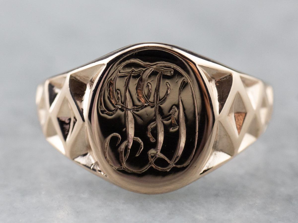 Antique Monogram "TFD" Signet Ring