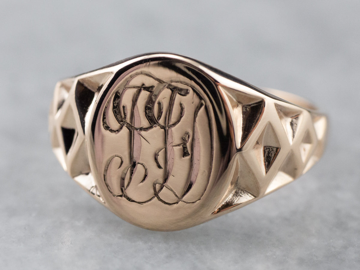 Antique Monogram &quot;TFD&quot; Signet Ring