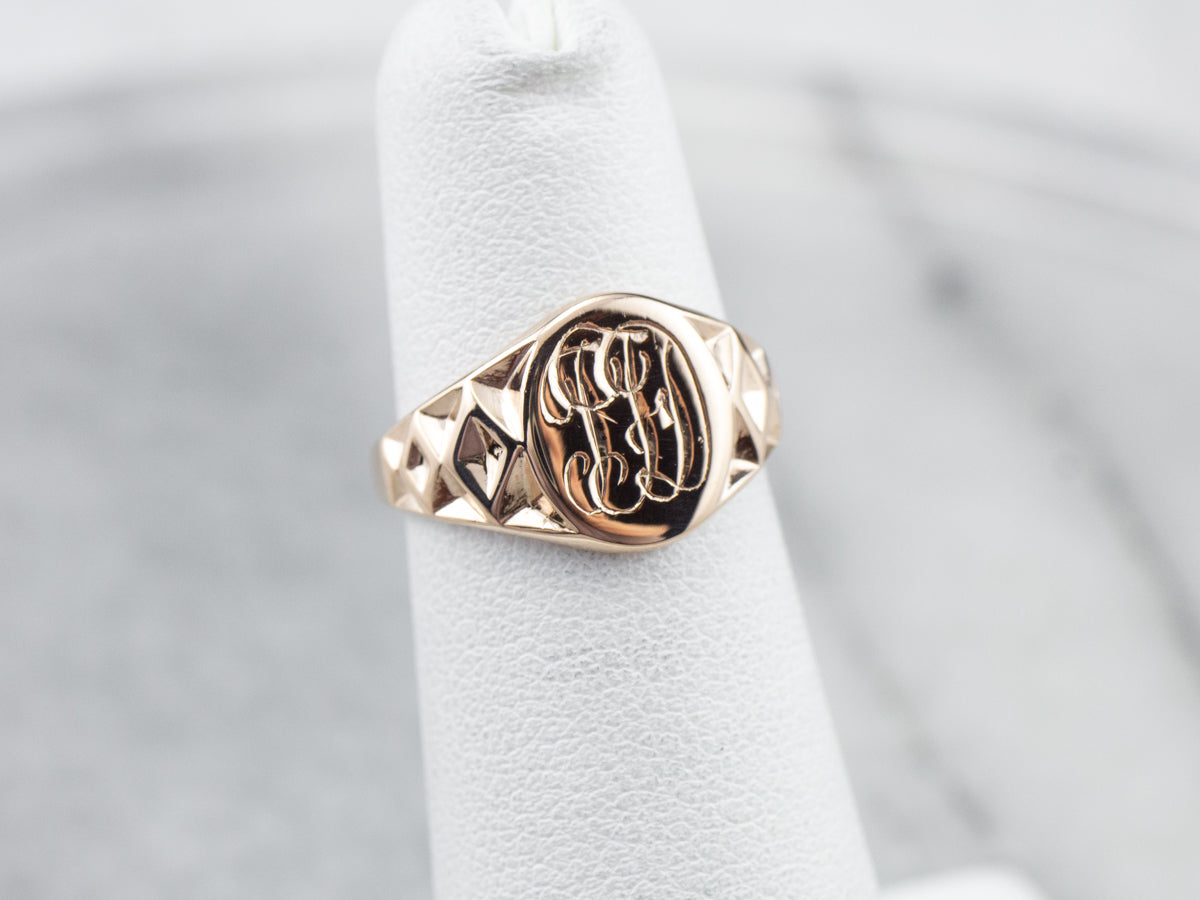 Antique Monogram "TFD" Signet Ring