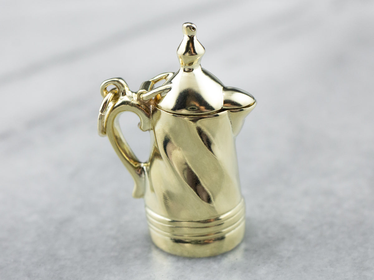 Large Gold French Press Pendant