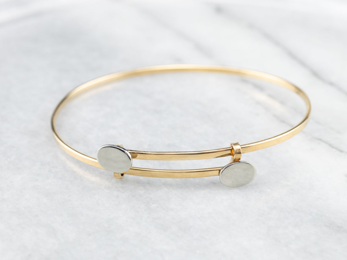 Modernist 18K Gold Bangle Bracelet