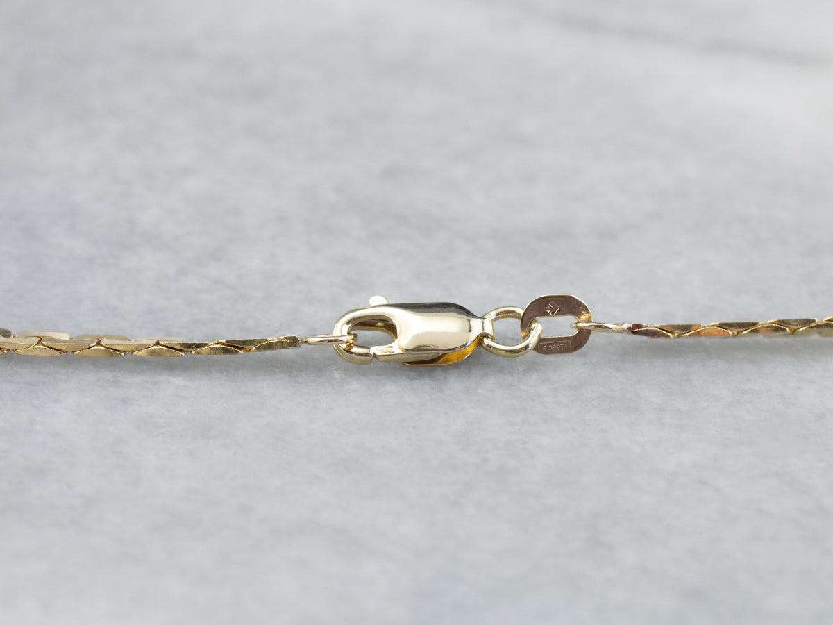 Unisex Flat Gold Serpentine Chain