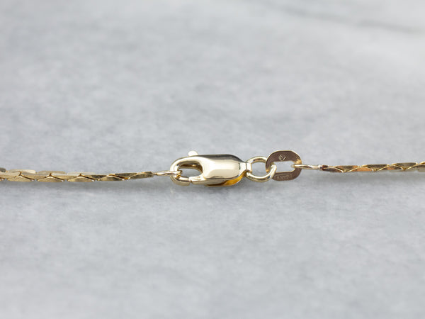 Unisex Flat Gold Serpentine Chain